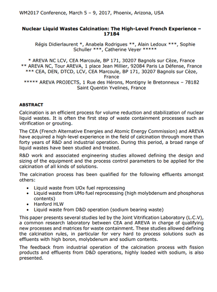 <p data-sf-tooltip="input-title" sftextdirection="" role="input" aria-label="Title" data-placeholder="Title">Nuclear Liquid Wastes Calcination: The High-Level French Experience</p>