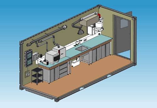 Conteneurs skid : essais et laboratoire pour pilotage sur site